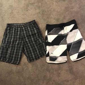Set of two size 32- one shorts, one swim shorts.